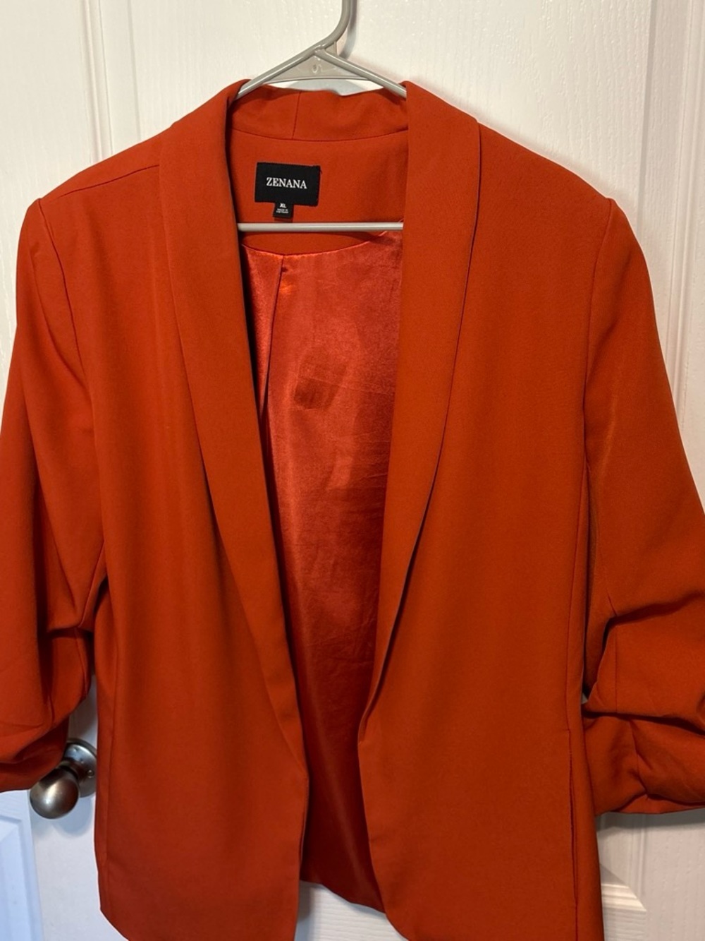Zenana Outfitters Women's Rust-Orange Open Front Blazer